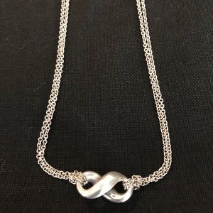Authentic  Tiffany infinity necklace. Sterling silver 18” chain originally $250